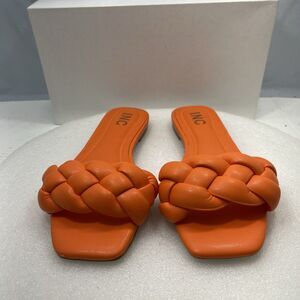 I.N.C Partee Braided Flat Sandals, Orange, Women Size 5.5 Item#328